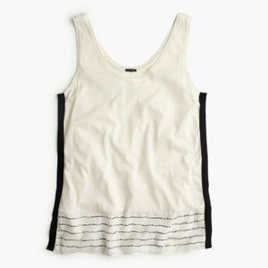 J. Crew Embellished Silk Hem Tank Top